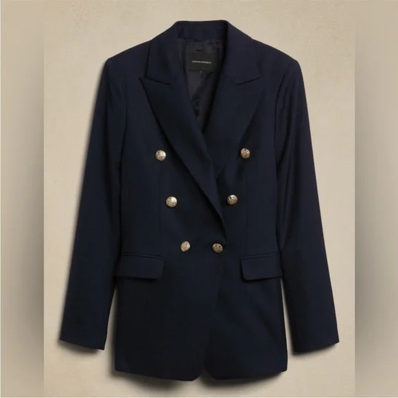 NWT! Banana Republic Navy Blue Captain's Blazer - Multiple Sizes - Picture 4 of 7